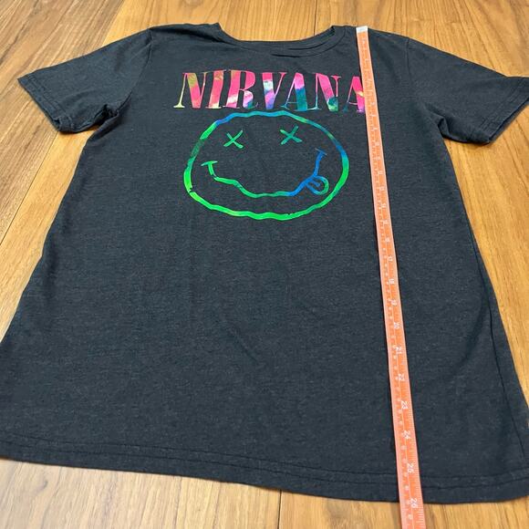 Nirvana Shirt Size M Smiley Happy Face Band Tee Neon Tie Dye - Picture 5 of 7
